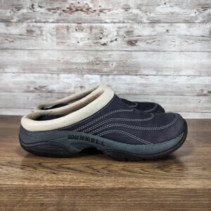 Merrell Womens Primo Quilted Comfort Slide On Mules Clogs Navy Blue Size 8.5